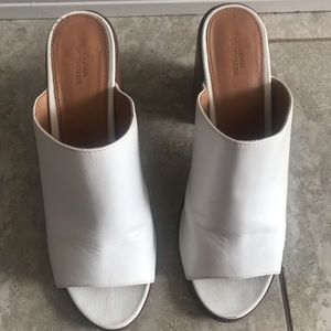 White mule heels Urban Outfitters